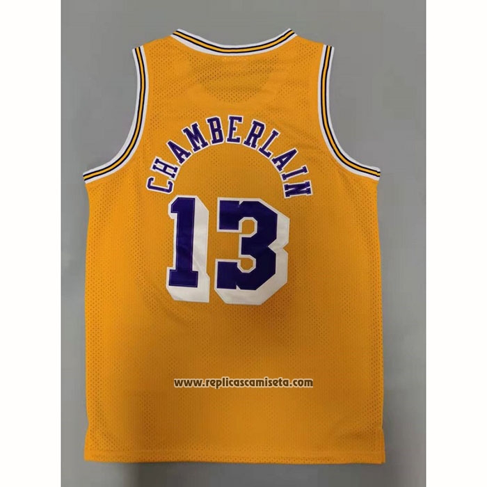 Camiseta Los Angeles Lakers Wilt Chamberlain #13 Mitchell & Ness 1971-72 Amarillo